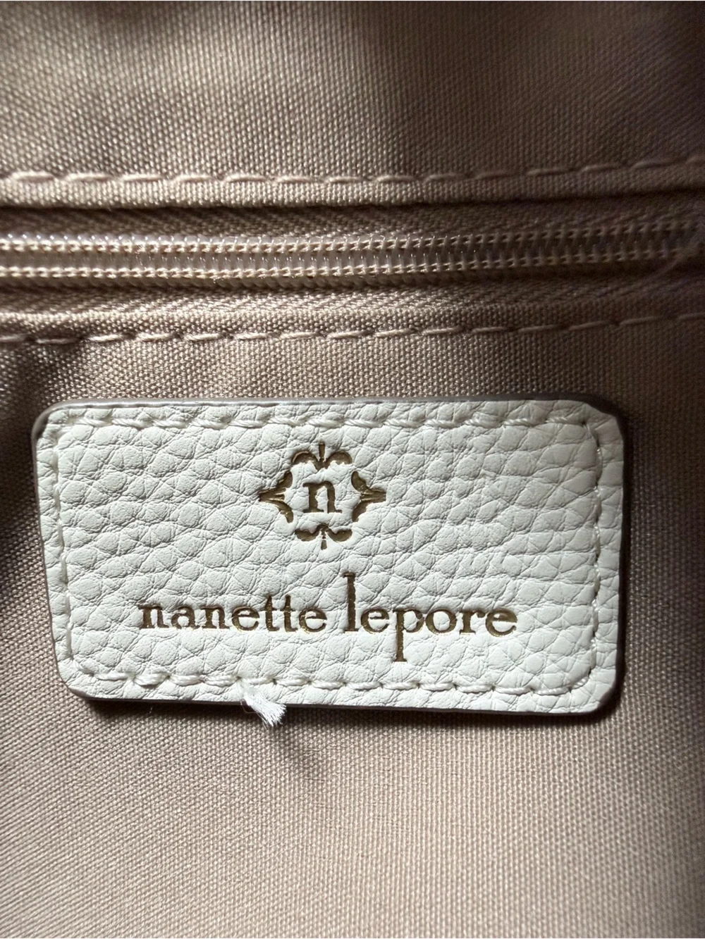 Nanette Lepore White Crossbody Bag with Gold Chain